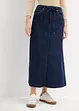 Jupe midi en jean taille mi-haute, toile super souple, bonprix