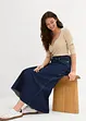 Jupe midi en jean taille mi-haute, toile super souple, bonprix