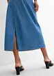 Jupe midi en jean taille mi-haute, toile super souple, bonprix