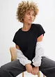 T-shirt plus long derrière en jersey coton épais, bonprix