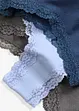 Lot de 4 slips brésiliens côtelés coton et dentelle, bonprix
