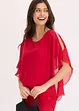 Robe en dentelle avec haut drapé en crêpe fin, bonprix