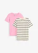 Lot de 2 T-shirts 100% coton, bonprix