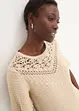 Pull ajouré avec lin, bonprix