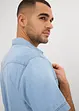 Chemise manches courtes slim en jean, 100% coton, bonprix