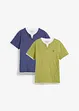 Lot de 2 T-shirts 2 en 1, bonprix