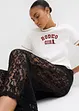 Pantalon en dentelle à taille élastiquée, bonprix