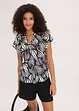 T-shirt col tunisien en viscose mélangée, bonprix