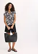T-shirt col tunisien en viscose mélangée, bonprix