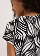 T-shirt col tunisien en viscose mélangée, bonprix