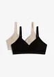 Lot de 2 soutiens-gorge bralette coton rembourrés sans armatures, bonprix