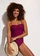 Maillot 1 pièce bandeau sculptant, maintien modéré, bonprix