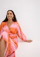 Robe midi en satin avec imprimé batik, bonprix