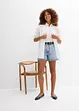 Short en jean taille haute, peu extensible, bonprix