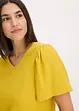 T-shirt en crêpe texturé à manches papillon, bonprix