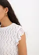 Top en maille aspect crochet avec dentelle, bonprix