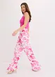 Pantalon large imprimé en viscose texturée, bonprix
