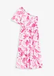 Robe asymétrique imprimée en viscose texturée, bonprix