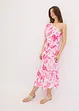 Robe asymétrique imprimée en viscose texturée, bonprix