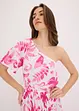 Robe asymétrique imprimée en viscose texturée, bonprix