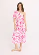 Robe asymétrique imprimée en viscose texturée, bonprix