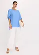 Blouse texturée avec bande de dentelle, bonprix