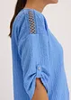 Blouse texturée avec bande de dentelle, bonprix
