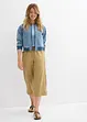 Pantalon en lin majoritaire, longueur 3/4, bonprix