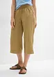 Pantalon en lin majoritaire, longueur 3/4, bonprix
