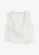 Blouse sans manches 100 % lin à encolure croisée, bonprix