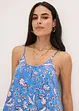 Robe imprimée à fines bretelles en lin mélangé, bonprix