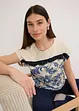 T-shirt imprimé paisley avec un galon de dentelle, bonprix