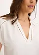 Polo en maille piquée de viscose avec empiècement en dentelle, bonprix