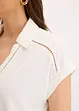 Polo en maille piquée de viscose avec empiècement en dentelle, bonprix