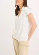 Polo en maille piquée de viscose avec empiècement en dentelle, bonprix