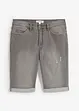 Bermuda en jean extensible, base retroussée, regular, bonprix