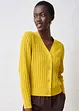 Gilet en maille ajourée avec lin, bonprix