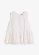 Blouse sans manches avec broderies anglaises, fendue sur les côtés, bonprix