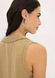 Top col polo en maille piquée viscose, bonprix