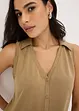 Top col polo en maille piquée viscose, bonprix
