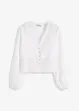 Blouse à empiècement crocheté et franges, bonprix