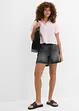 Short en jean taille mi-haute, peu extensible, bonprix