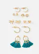 Boucles d’oreille (ens. 14 pces), bonprix