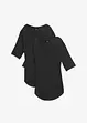Lot de 2 t-shirts en viscose doux, bonprix