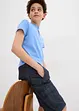 Short cargo long en chambray, Regular, bonprix