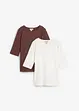 Lot de 2 T-shirts 100% coton, bonprix