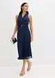 Robe midi aspect portefeuille à empiècement plissé, bonprix