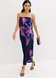Robe bustier plissée en satin brillant, bonprix