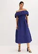 Robe à encolure Bardot en jacquard brillant, bonprix