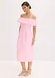 Robe à encolure Bardot en jacquard brillant, bonprix